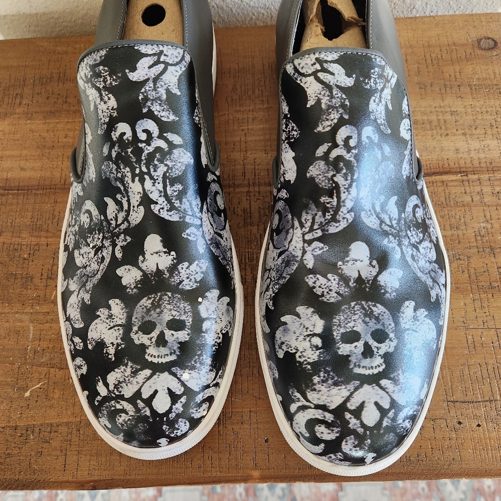 Robert Graham Mens Riverland Floral Leather Slip-On Sneakers Size 13 - Picture 3 of 14